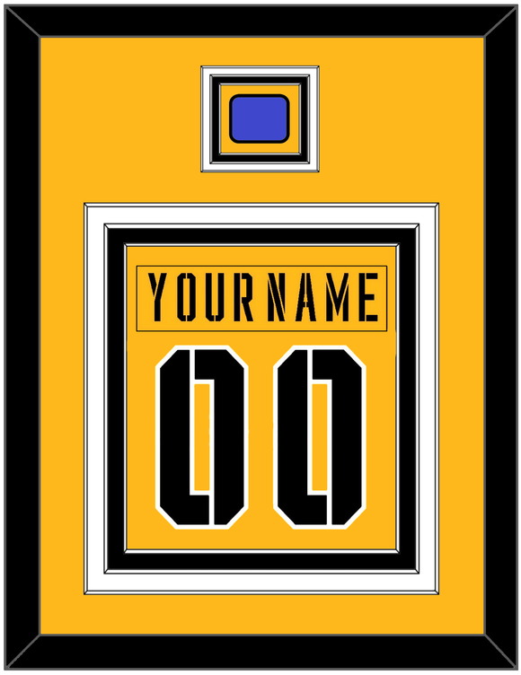 Pittsburgh Nameplate & Number (Back) Combined With Jersey Patch - 2017 Stadium Series Gold - Triple Mat 2