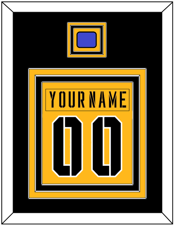 Pittsburgh Nameplate & Number (Back) Combined With Jersey Patch - 2017 Stadium Series Gold - Triple Mat 3