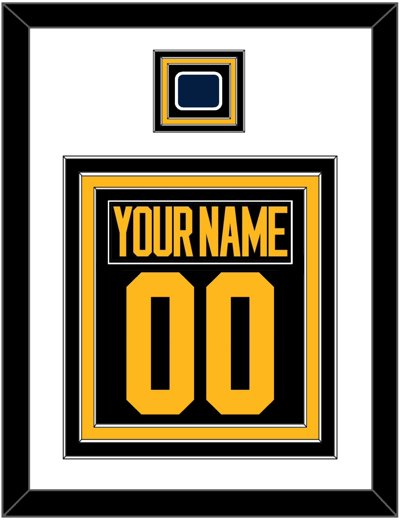 Pittsburgh Nameplate & Number (Back) Combined With Jersey Patch - 2019 Stadium Series Black - Premier Tier 1
