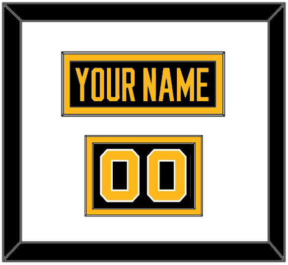 Pittsburgh Nameplate & Number (Shoulder) - Alternate Black - Double Mat 1