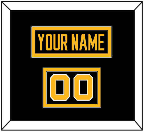 Pittsburgh Nameplate & Number (Shoulder) - Alternate Black - Double Mat 2