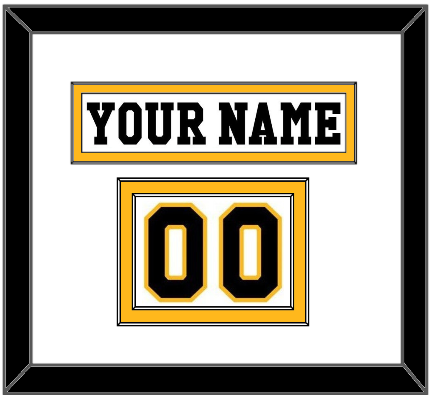Pittsburgh Nameplate & Number (Shoulder) - Home White (1984-1988) - Signature Tier 1