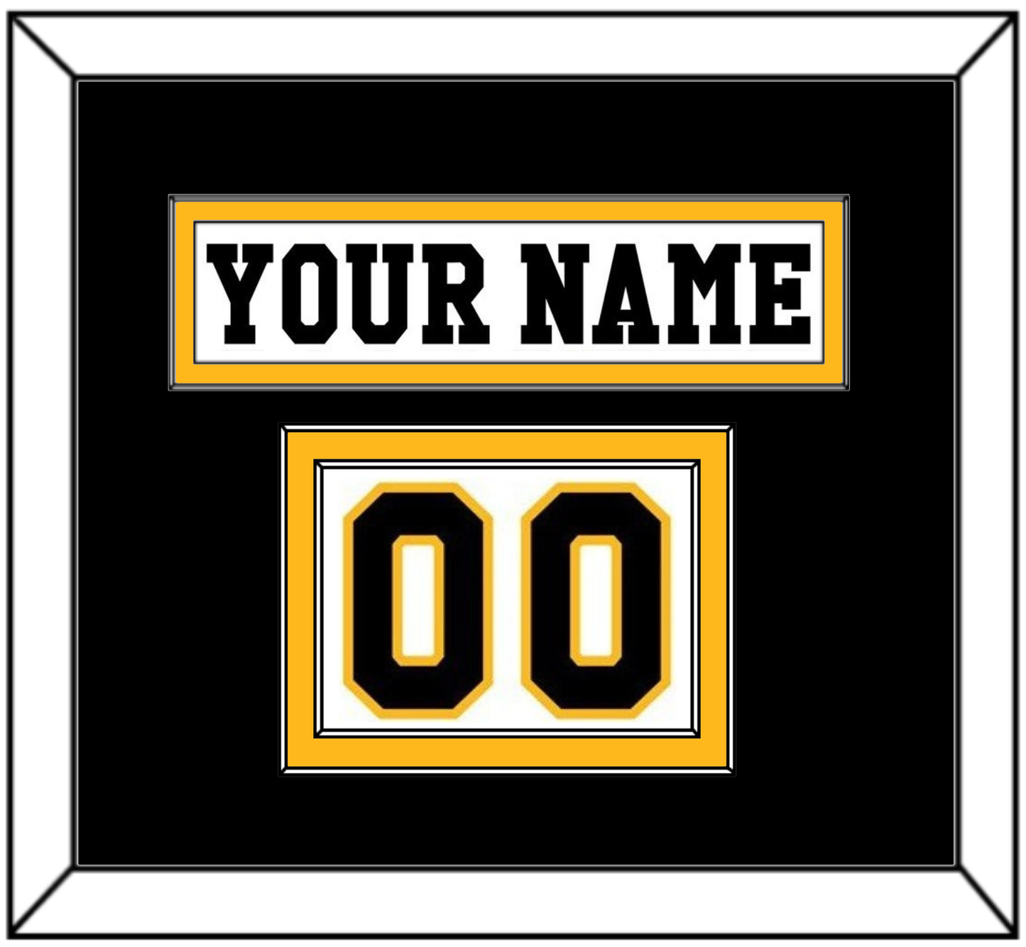 Pittsburgh Nameplate & Number (Shoulder) - Home White (1984-1988) - Signature Tier 3