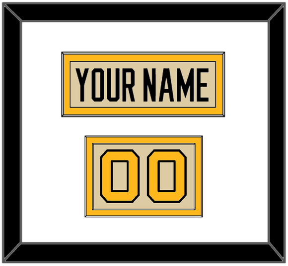 Pittsburgh Nameplate & Number (Shoulder) - 2023 Winter Classic Tan - Double Mat 1