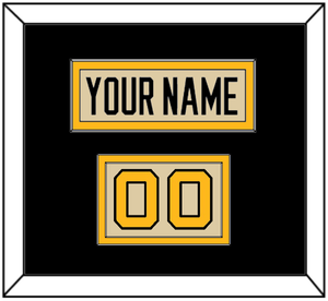 Pittsburgh Nameplate & Number (Shoulder) - 2023 Winter Classic Tan - Double Mat 3