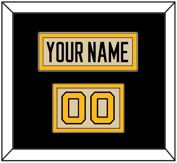 Pittsburgh Nameplate & Number (Shoulder) - 2023 Winter Classic Tan - Double Mat 3