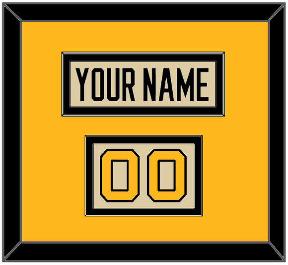 Pittsburgh Nameplate & Number (Shoulder) - 2023 Winter Classic Tan - Double Mat 4