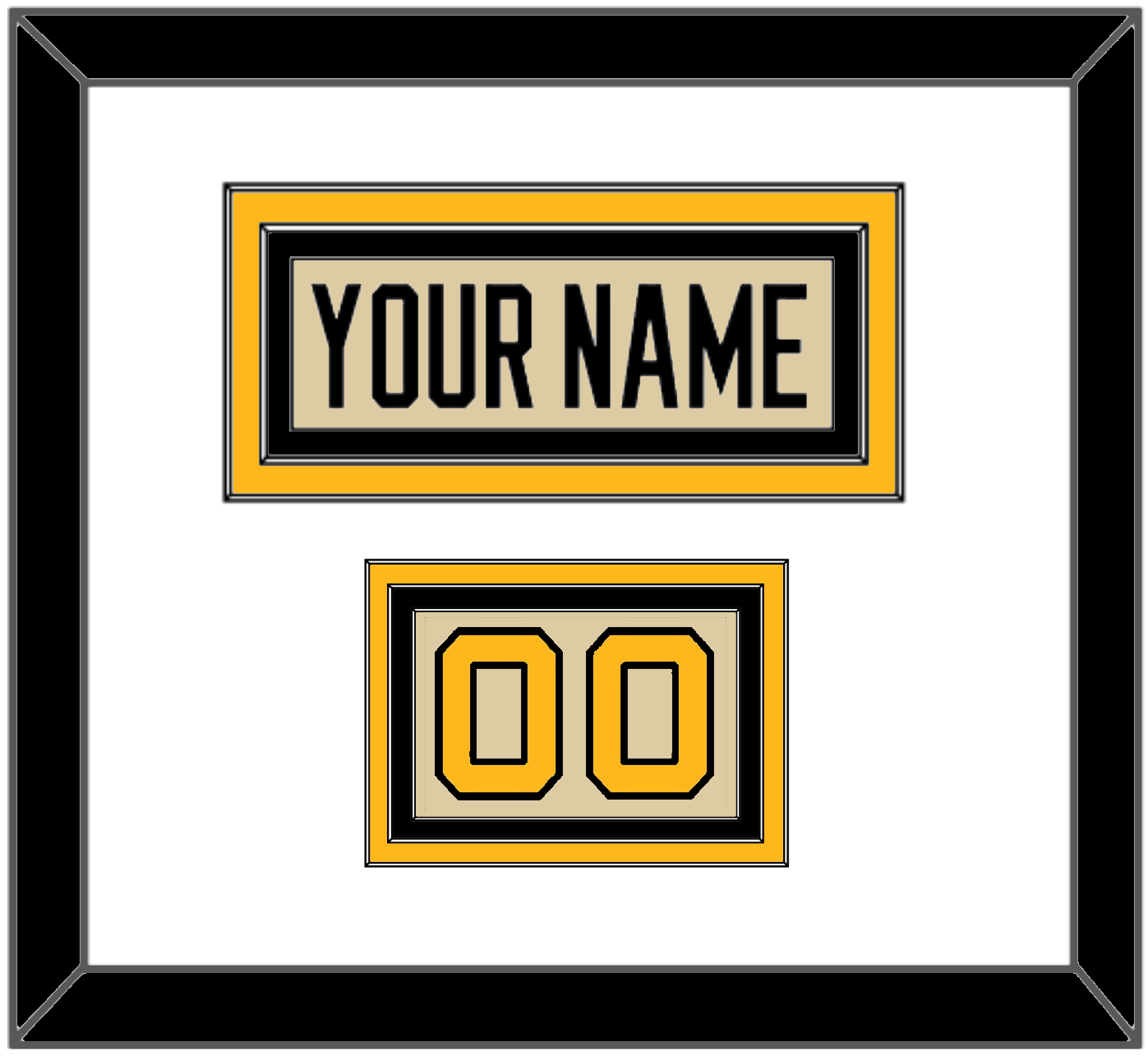 Pittsburgh Nameplate & Number (Shoulder) - 2023 Winter Classic Tan - Premier Tier 1