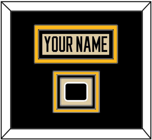 Pittsburgh Nameplate & 2023 Winter Classic Patch - Tan Jersey - Triple Mat 2