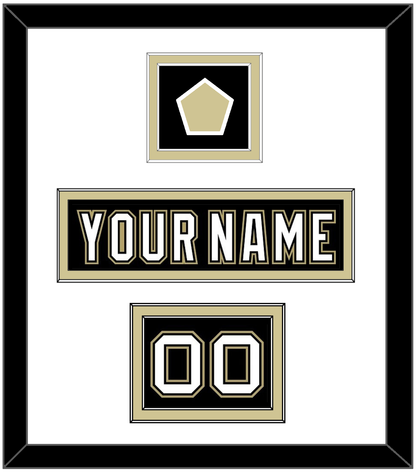 Pittsburgh Nameplate, Number (Shoulder) & Jersey Logo Patch - Black Jersey (2000-2007) - Signature Tier 1