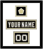 Pittsburgh Nameplate, Number (Shoulder) & Jersey Logo Patch - Black Jersey (2000-2007) - Double Mat 1