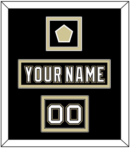 Pittsburgh Nameplate, Number (Shoulder) & Jersey Logo Patch - Black Jersey (2000-2007) - Signature Tier 2