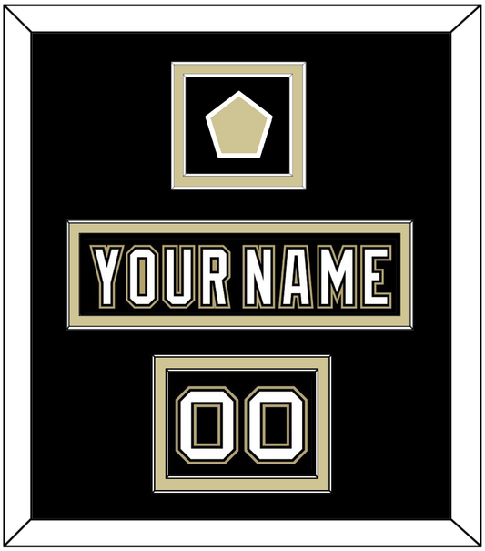 Pittsburgh Nameplate, Number (Shoulder) & Jersey Logo Patch - Black Jersey (2000-2007) - Signature Tier 2