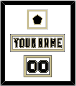 Pittsburgh Nameplate, Number (Shoulder) & Jersey Logo Patch - White Jersey (2002-2007) - Double Mat 1