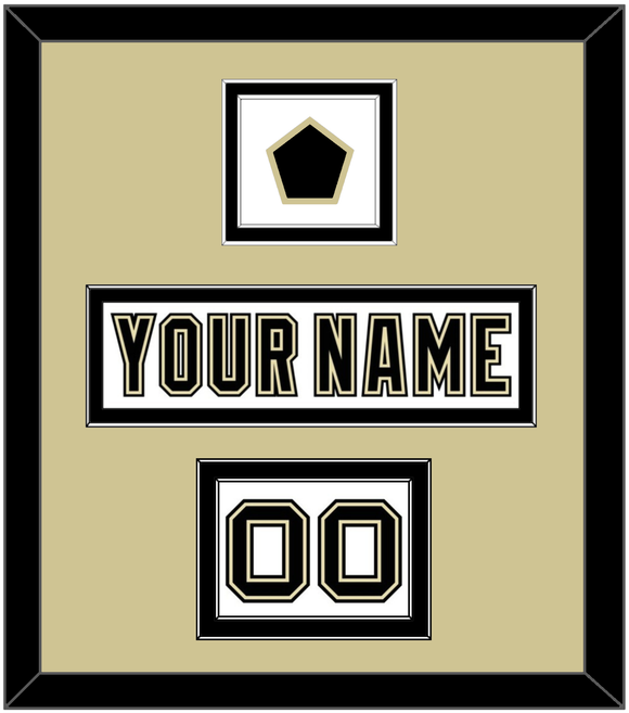 Pittsburgh Nameplate, Number (Shoulder) & Jersey Logo Patch - White Jersey (2002-2007) - Double Mat 2