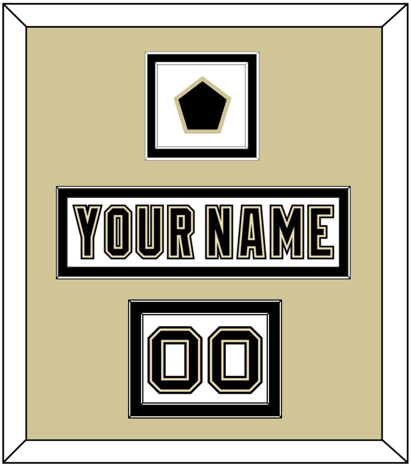 Pittsburgh Nameplate, Number (Shoulder) & Jersey Logo Patch - White Jersey (2002-2007) - Signature Tier 2