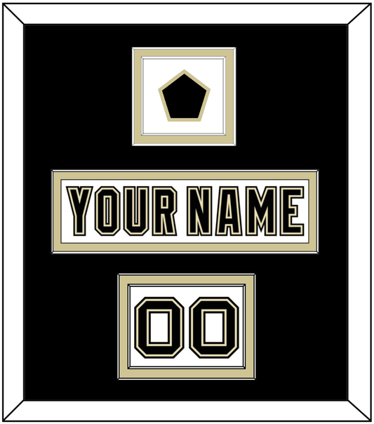 Pittsburgh Nameplate, Number (Shoulder) & Jersey Logo Patch - White Jersey (2002-2007) - Signature Tier 3