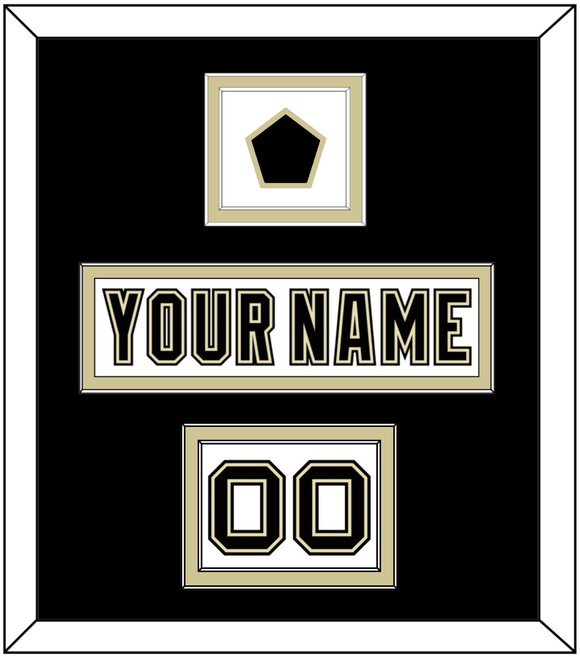 Pittsburgh Nameplate, Number (Shoulder) & Jersey Logo Patch - White Jersey (2002-2007) - Double Mat 3