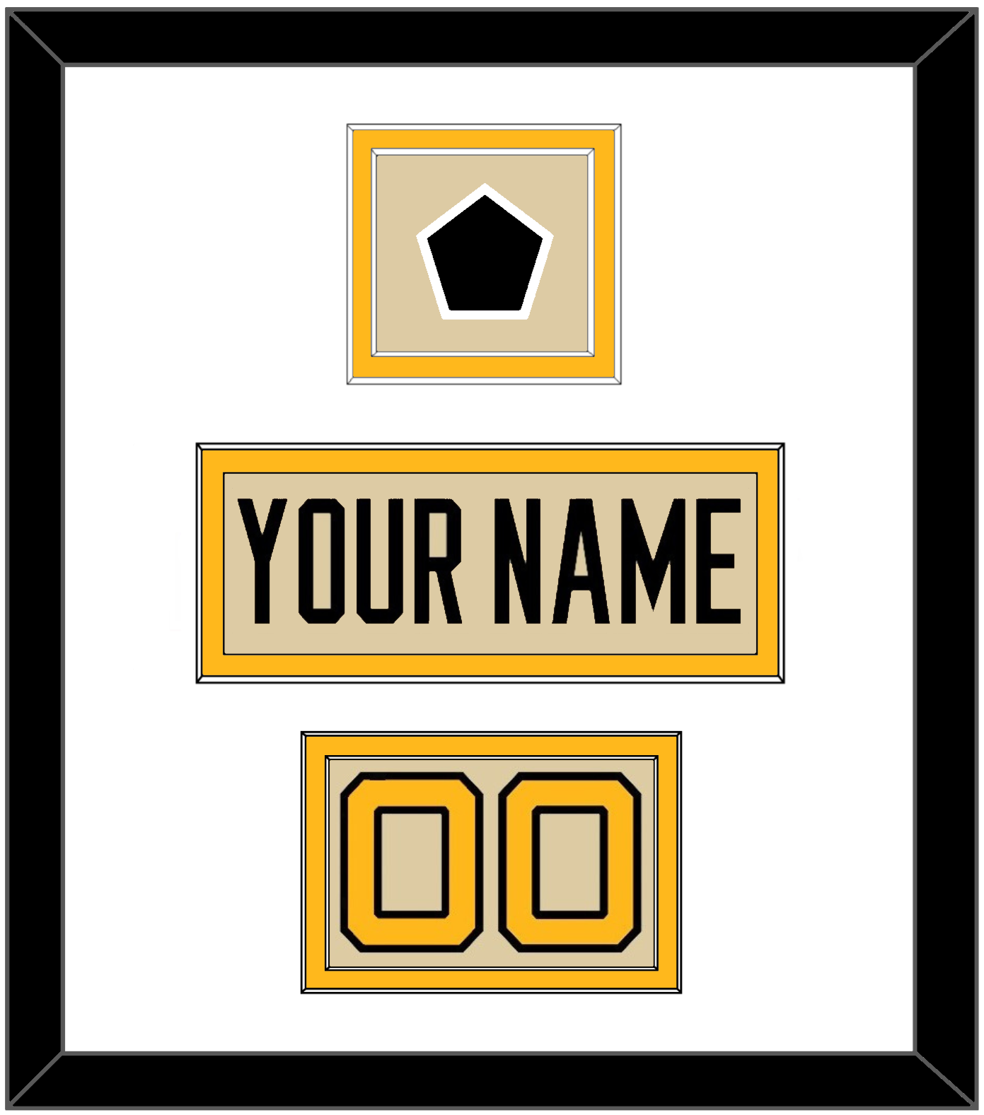 Pittsburgh Nameplate, Number (Shoulder) & 2023 Winter Classic Patch - Tan Jersey - Signature Tier 1