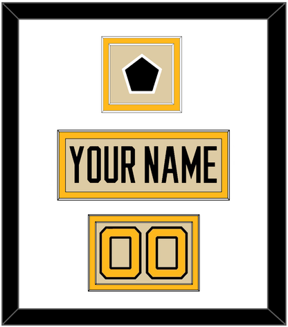 Pittsburgh Nameplate, Number (Shoulder) & 2023 Winter Classic Patch - Tan Jersey - Signature Tier 1