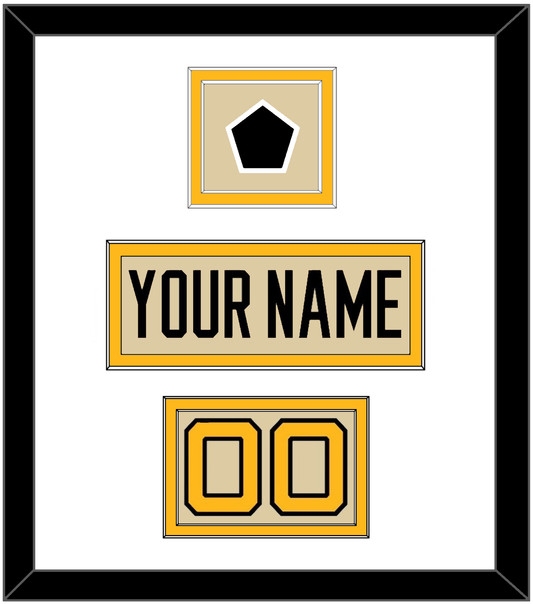 Pittsburgh Nameplate, Number (Shoulder) & 2023 Winter Classic Patch - Tan Jersey - Signature Tier 1