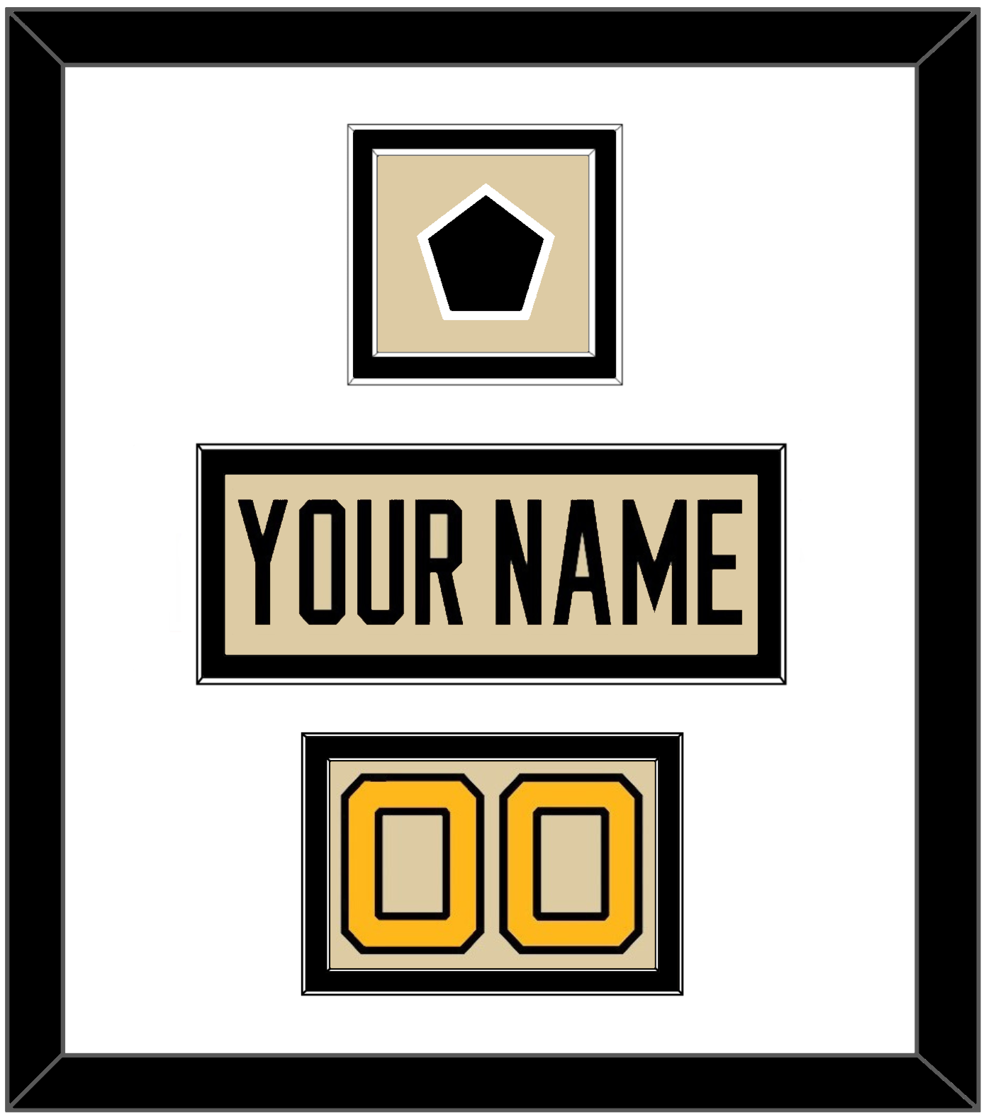 Pittsburgh Nameplate, Number (Shoulder) & 2023 Winter Classic Patch - Tan Jersey - Signature Tier 2