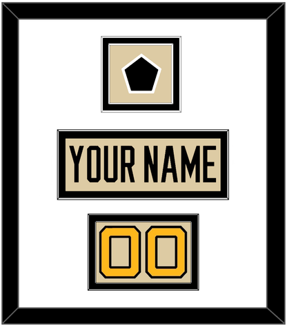 Pittsburgh Nameplate, Number (Shoulder) & 2023 Winter Classic Patch - Tan Jersey - Signature Tier 2