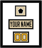 Pittsburgh Nameplate, Number (Shoulder) & 2023 Winter Classic Patch - Tan Jersey - Double Mat 2