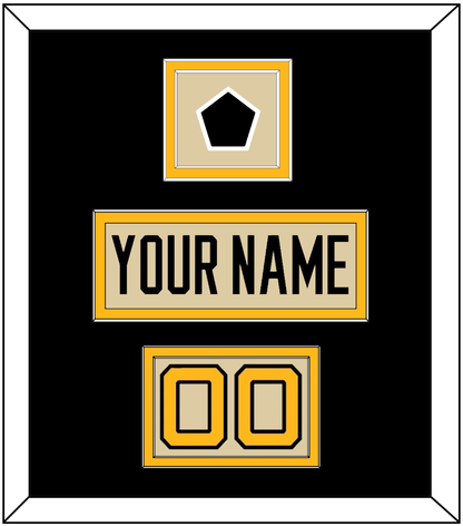 Pittsburgh Nameplate, Number (Shoulder) & 2023 Winter Classic Patch - Tan Jersey - Signature Tier 3