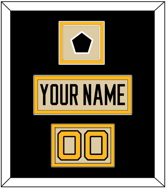 Pittsburgh Nameplate, Number (Shoulder) & 2023 Winter Classic Patch - Tan Jersey - Signature Tier 3