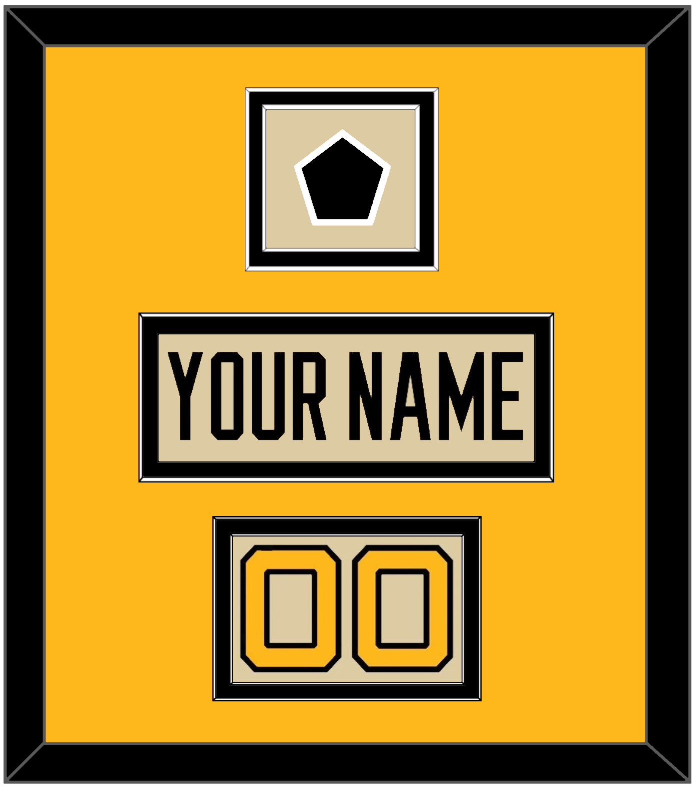 Pittsburgh Nameplate, Number (Shoulder) & 2023 Winter Classic Patch - Tan Jersey - Signature Tier 4