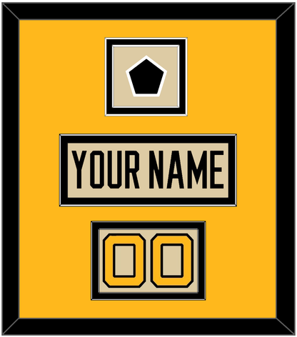 Pittsburgh Nameplate, Number (Shoulder) & 2023 Winter Classic Patch - Tan Jersey - Signature Tier 4