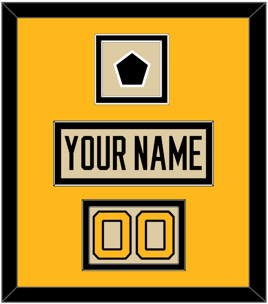Pittsburgh Nameplate, Number (Shoulder) & 2023 Winter Classic Patch - Tan Jersey - Signature Tier 4
