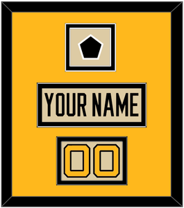 Pittsburgh Nameplate, Number (Shoulder) & 2023 Winter Classic Patch - Tan Jersey - Double Mat 4