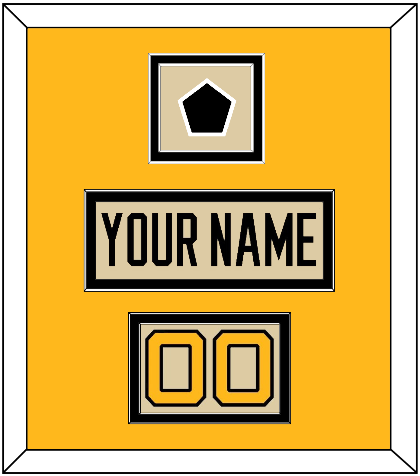 Pittsburgh Nameplate, Number (Shoulder) & 2023 Winter Classic Patch - Tan Jersey - Signature Tier 4