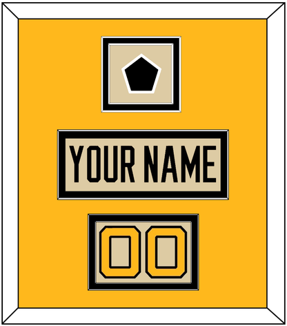 Pittsburgh Nameplate, Number (Shoulder) & 2023 Winter Classic Patch - Tan Jersey - Signature Tier 4