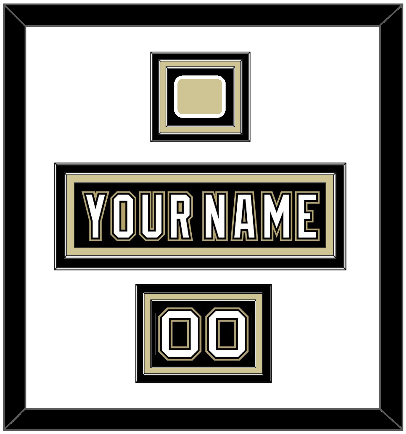 Pittsburgh Nameplate, Number (Shoulder) & Jersey Logo Patch - Black Jersey (2000-2007) - Premier Tier 1