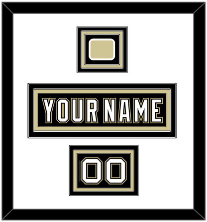 Pittsburgh Nameplate, Number (Shoulder) & Jersey Logo Patch - Black Jersey (2000-2007) - Premier Tier 1