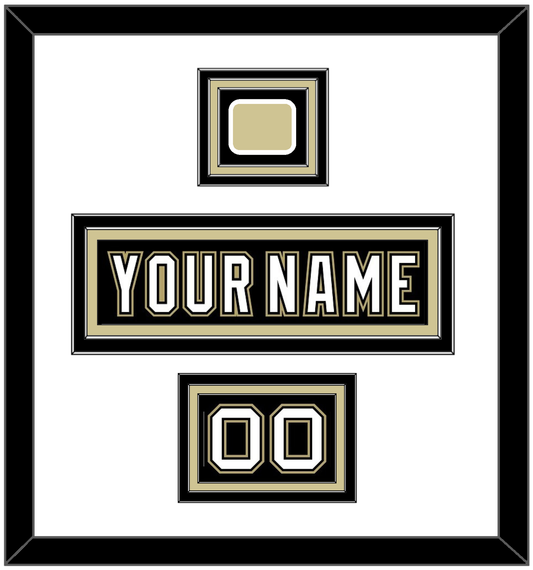 Pittsburgh Nameplate, Number (Shoulder) & Jersey Logo Patch - Black Jersey (2000-2007) - Premier Tier 1