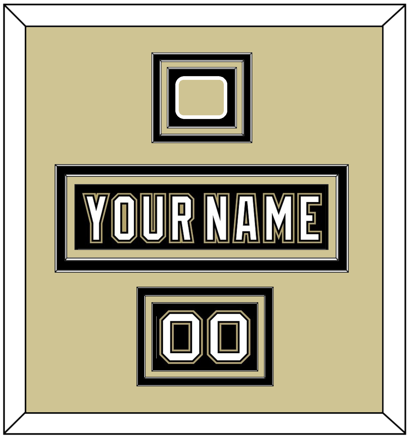 Pittsburgh Nameplate, Number (Shoulder) & Jersey Logo Patch - Black Jersey (2000-2007) - Premier Tier 2