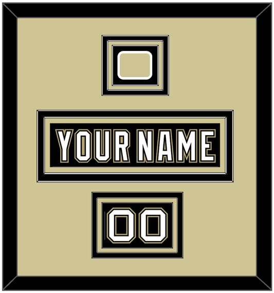 Pittsburgh Nameplate, Number (Shoulder) & Jersey Logo Patch - Black Jersey (2000-2007) - Premier Tier 2
