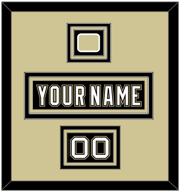 Pittsburgh Nameplate, Number (Shoulder) & Jersey Logo Patch - Black Jersey (2000-2007) - Triple Mat 2