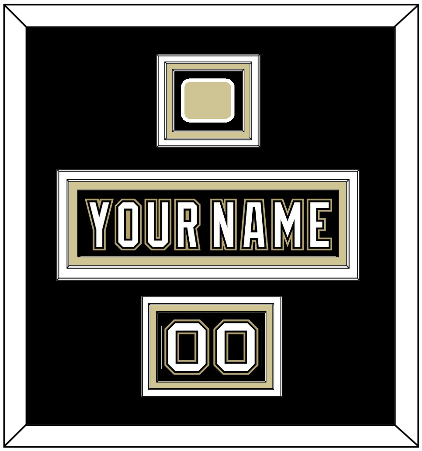 Pittsburgh Nameplate, Number (Shoulder) & Jersey Logo Patch - Black Jersey (2000-2007) - Premier Tier 3