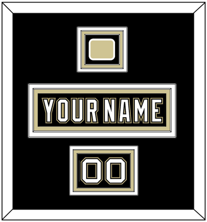 Pittsburgh Nameplate, Number (Shoulder) & Jersey Logo Patch - Black Jersey (2000-2007) - Premier Tier 3