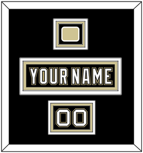 Pittsburgh Nameplate, Number (Shoulder) & Jersey Logo Patch - Black Jersey (2000-2007) - Triple Mat 3