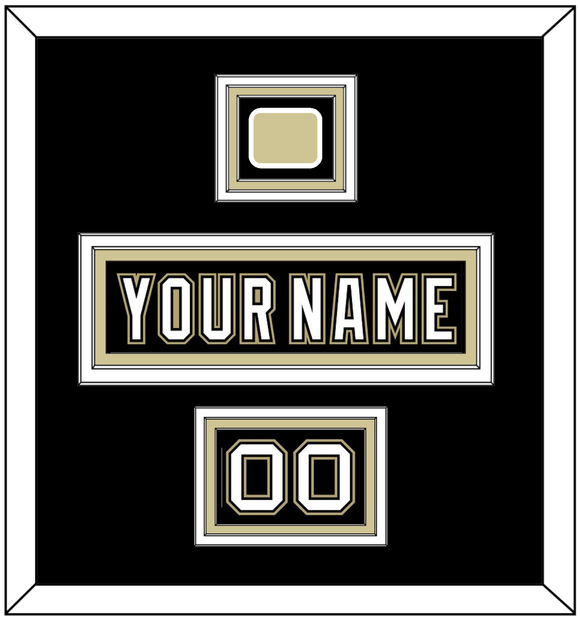 Pittsburgh Nameplate, Number (Shoulder) & Jersey Logo Patch - Black Jersey (2000-2007) - Triple Mat 3