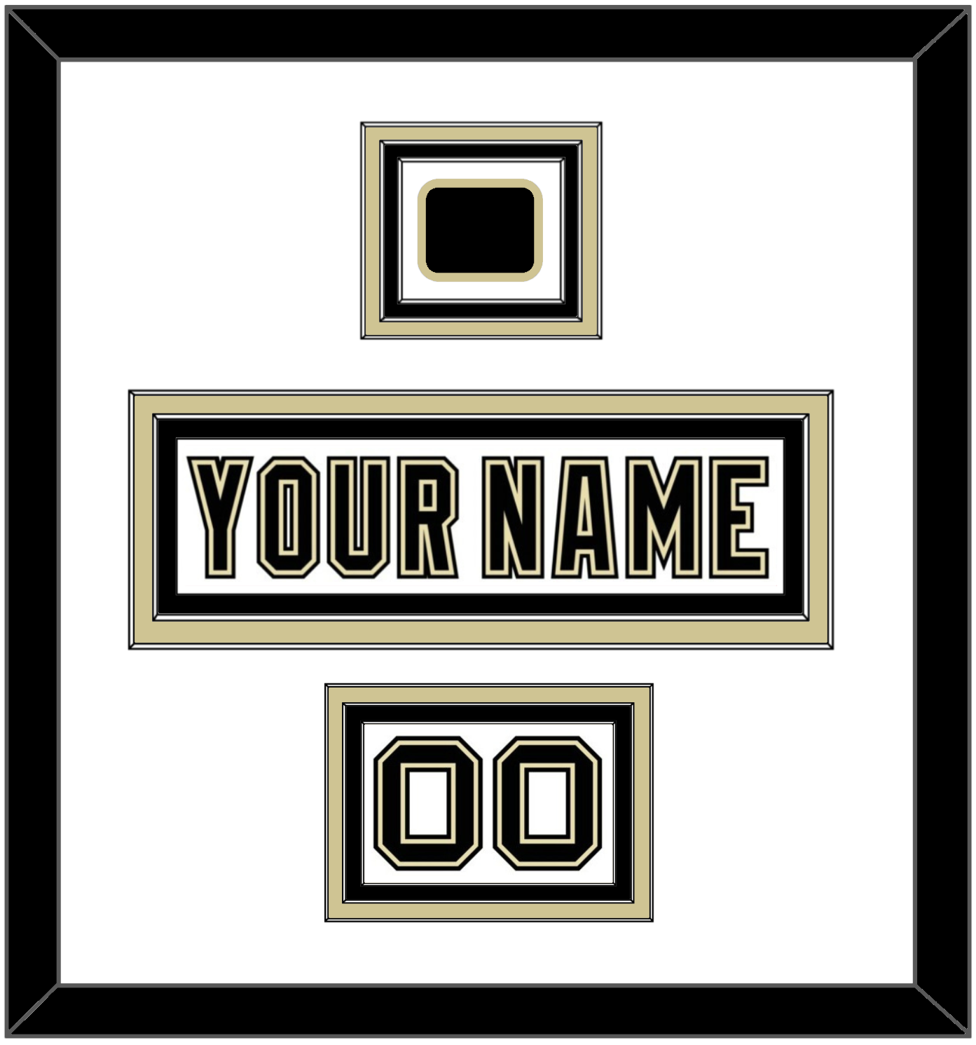 Pittsburgh Nameplate, Number (Shoulder) & Jersey Logo Patch - White Jersey (2002-2007) - Premier Tier 1