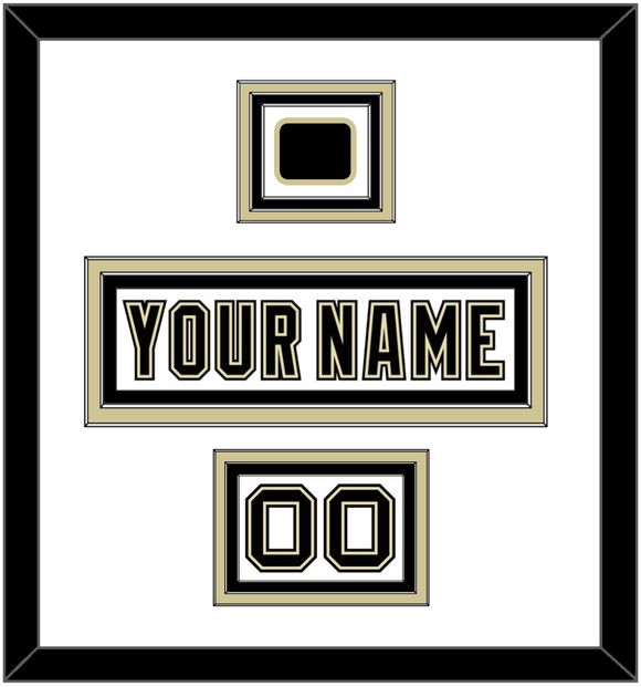 Pittsburgh Nameplate, Number (Shoulder) & Jersey Logo Patch - White Jersey (2002-2007) - Triple Mat 1