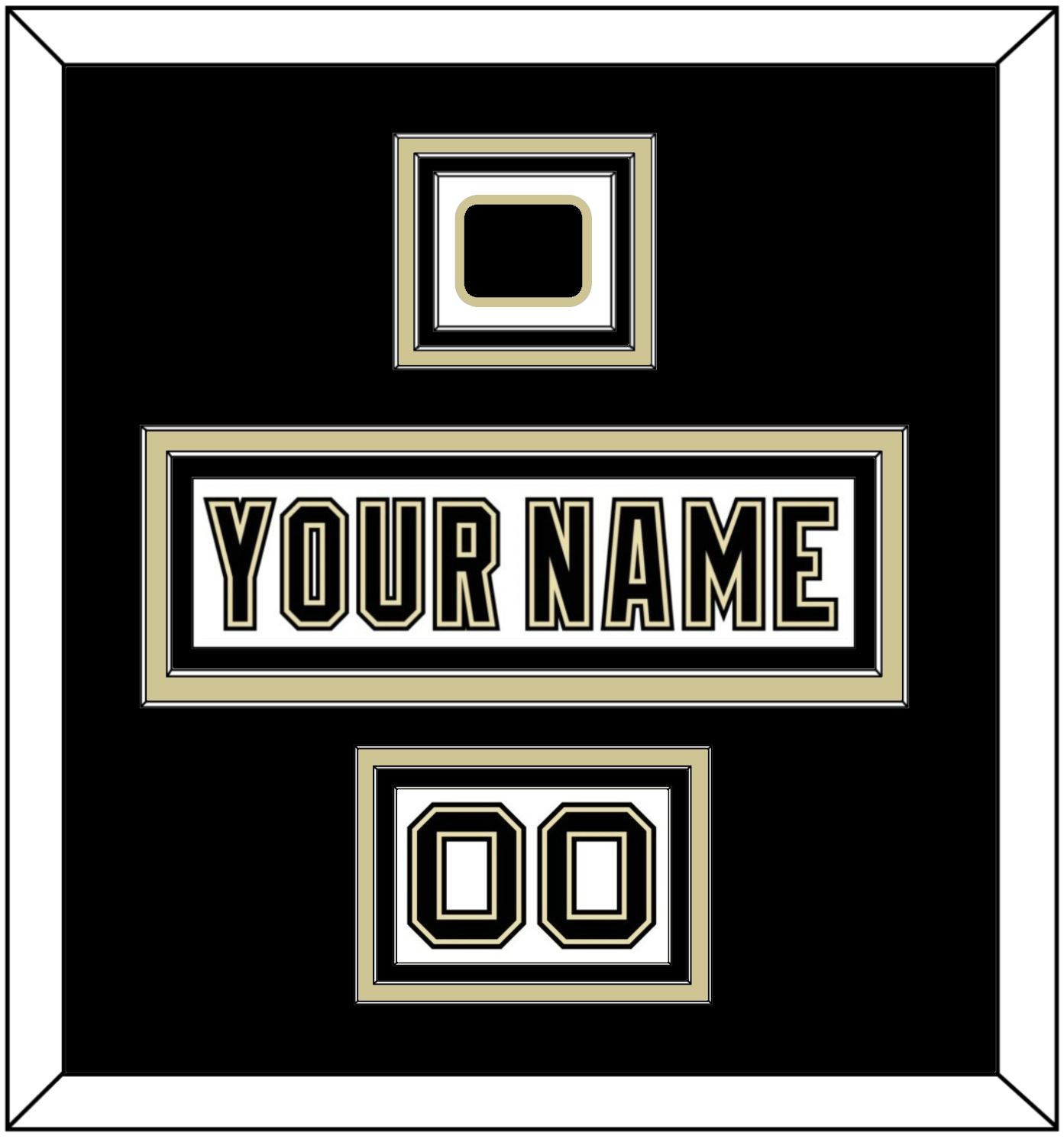 Pittsburgh Nameplate, Number (Shoulder) & Jersey Logo Patch - White Jersey (2002-2007) - Premier Tier 3