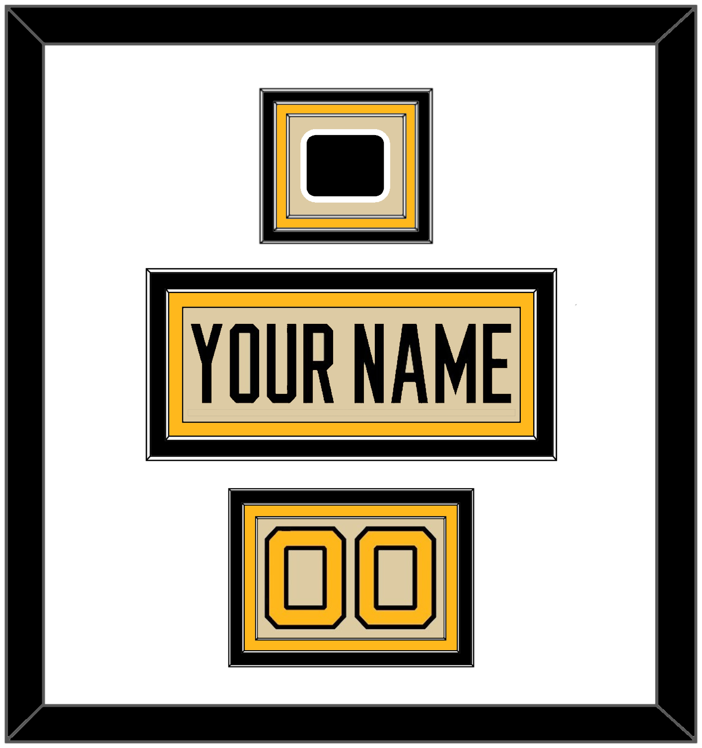 Pittsburgh Nameplate, Number (Shoulder) & 2023 Winter Classic Patch - Tan Jersey - Premier Tier 1